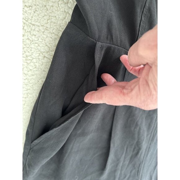 Madewell Grace Cap Sleeve Wide Leg Crop True Black Jumpsuit US Women's Sz 4 - Picture 13 of 16